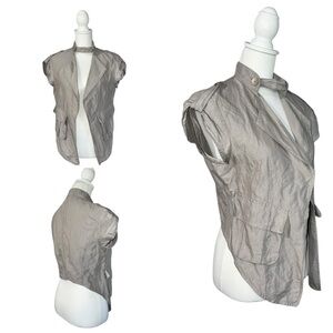 Sisley Asymmetrical Vest Shirt  In Gray |  Sz  46